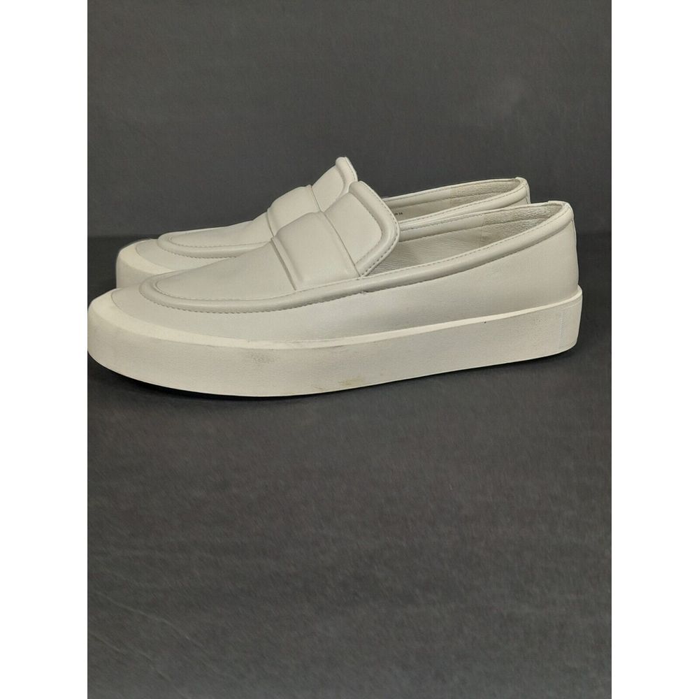 VINCE Ghita Off White Faux Leather Platform‎ Penny Loafers Women SZ 8